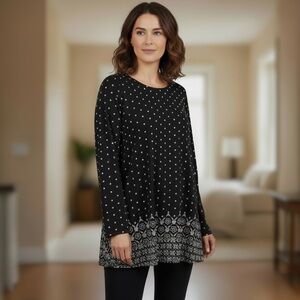 J. Jill Black and White Tunic Size XL